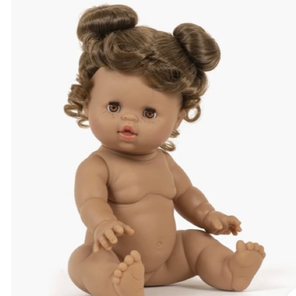 Minikane Madeline Brown Curly-Haired Baby Doll for Imaginative Play NWT